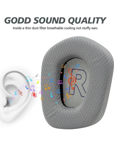 Almohadillas de Repuesto Logitech G733 G535 G335 Gris
