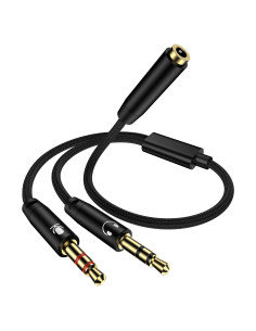 Divisor de Micrófono y Auriculares Bordsek 3.5mm 2-en-1