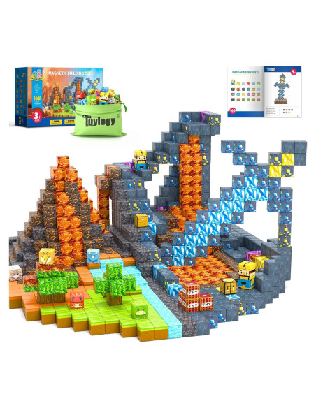 168PCS Bloques Magnéticos Toylogy Mundo Dinosaurio y Mina 168PCS Bloques Magnéticos Toylogy Mundo Dinosaurio y Mina