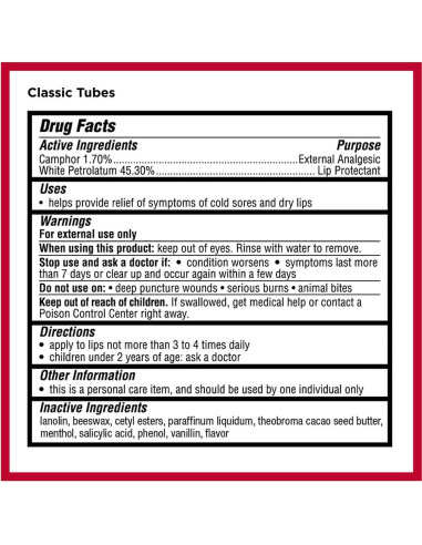 Bálsamo Labial Hidratante Carmex Clásico - 7 Contenidos