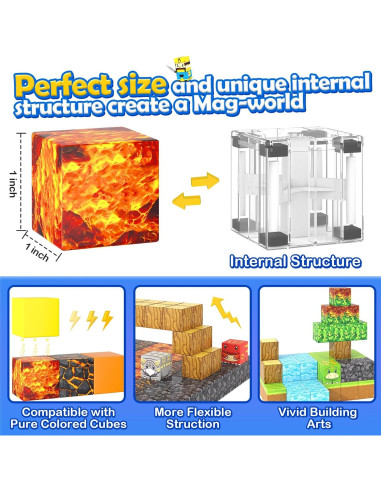 168PCS Bloques Magnéticos Toylogy Mundo Dinosaurio y Mina