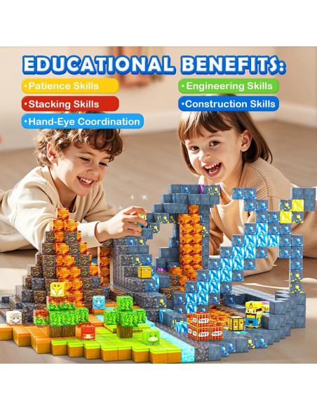 168PCS Bloques Magnéticos Toylogy Mundo Dinosaurio y Mina 168PCS Bloques Magnéticos Toylogy Mundo Dinosaurio y Mina