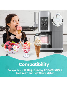 Paquete de 2 Pints Ninja Creami NC700 con Tapas Reemplazo 2