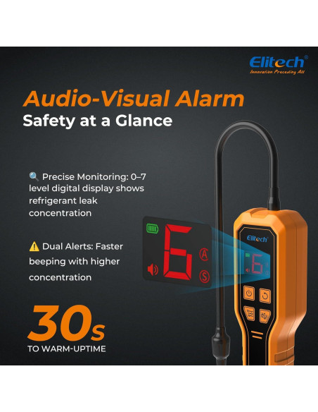 Detector de Fugas de Refrigerante Elitech ELD-210 R134A R410A Detector de Fugas de Refrigerante Elitech ELD-210 R134A R410A