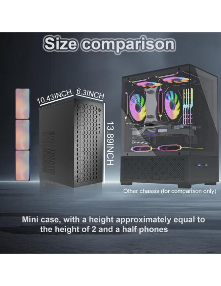 Caja de PC Micro ATX TGDGAMER H6-3000 Airflow, Negro