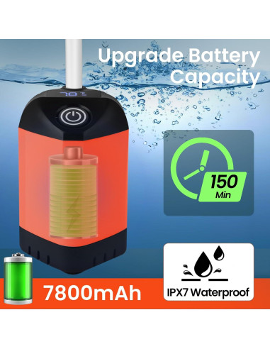 Ducha de Camping Portátil MarvinnanSlyke 2000W 7800mAh LED