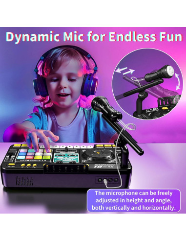 Conjunto de Juguete DJ LZZAPJ con Micrófono y Bluetooth - Negro