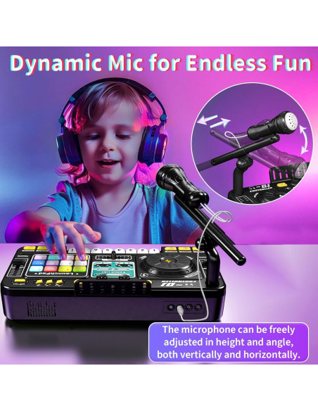 Conjunto de Juguete DJ LZZAPJ con Micrófono y Bluetooth - Negro