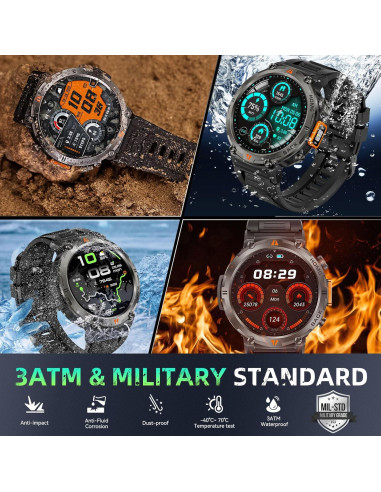 Reloj Inteligente Militar LaNikar 1.45" GPS Impermeable