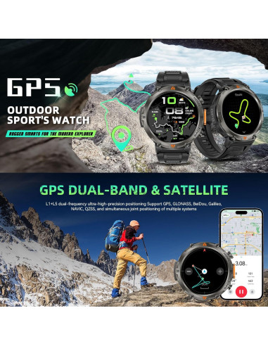 Reloj Inteligente Militar LaNikar 1.45" GPS Impermeable