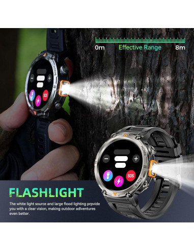 Reloj Inteligente Militar LaNikar 1.45" GPS Impermeable