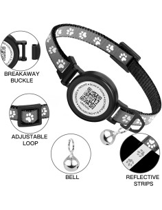 Collar para Gato Dgerp con Airtag y Reflectante, 17.78-30.48 cm 2