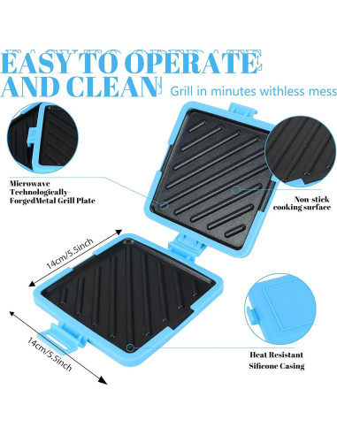 Horno de Sándwich de Microondas 3-en-1 - Azul