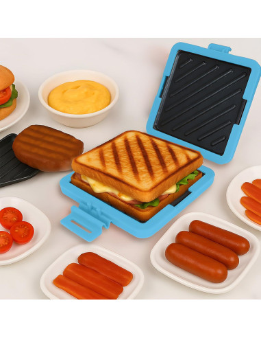 Horno de Sándwich de Microondas 3-en-1 - Azul
