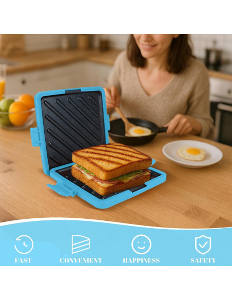 Horno de Sándwich de Microondas 3-en-1 - Azul Horno de Sándwich de Microondas 3-en-1 - Azul