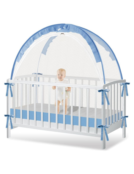 Carpa para Cuna Zkaitoy Grande Azul - Red de Seguridad Transpirable Carpa para Cuna Zkaitoy Grande Azul - Red de Seguridad Transpirable