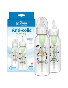 Biberón Estrecho Anti-Cólico Dr. Brown's 250 mL Paquete de 2