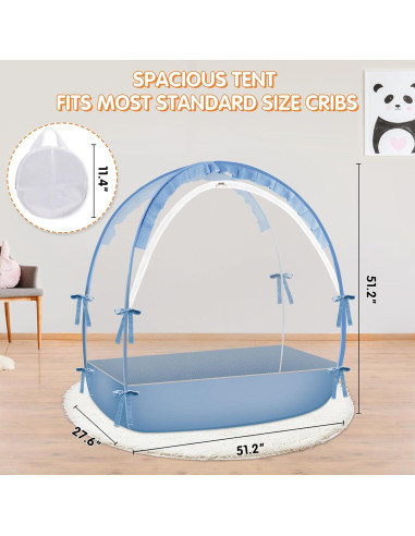 Carpa para Cuna Zkaitoy Grande Azul - Red de Seguridad Transpirable