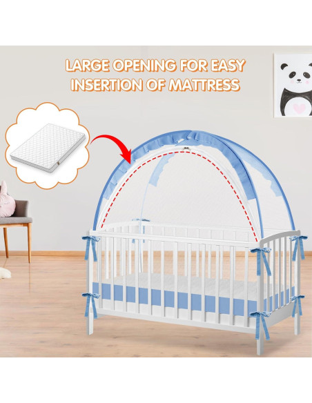 Carpa para Cuna Zkaitoy Grande Azul - Red de Seguridad Transpirable Carpa para Cuna Zkaitoy Grande Azul - Red de Seguridad Transpirable
