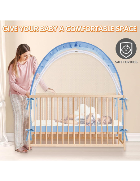 Carpa para Cuna Zkaitoy Grande Azul - Red de Seguridad Transpirable Carpa para Cuna Zkaitoy Grande Azul - Red de Seguridad Transpirable