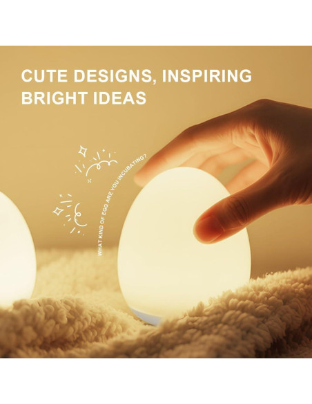 Luz Nocturna de Silicona AuroraNiteBeam Huevo 10cm Recargable