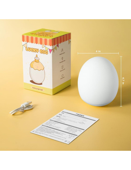 Luz Nocturna de Silicona AuroraNiteBeam Huevo 10cm Recargable