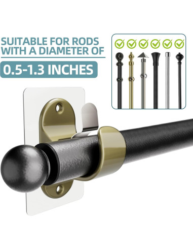Soportes de Barra de Cortina Adhesivos Antimbee 8 PCS 3.3cm