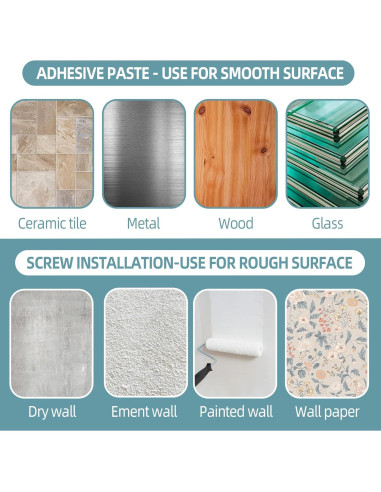 Soportes de Barra de Cortina Adhesivos Antimbee 8 PCS 3.3cm