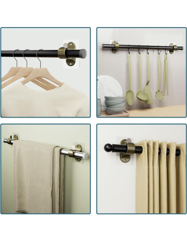 Soportes de Barra de Cortina Adhesivos Antimbee 8 PCS 3.3cm