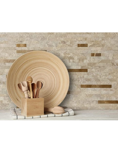 Azulejos de PVC Autoadhesivos AULIGET 2 Hojas Beige Piedra