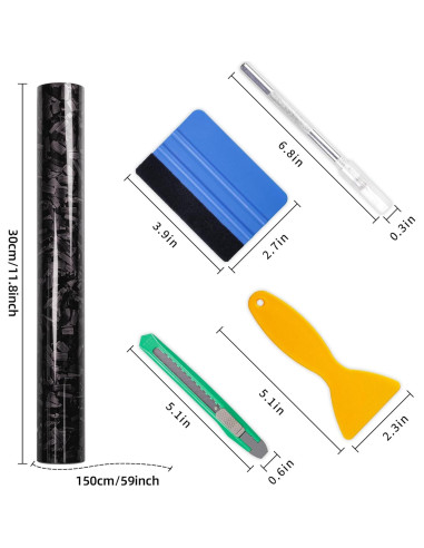 Envoltura de Vinilo Lypumso 0.3m x 1.5m Carbono Forjado