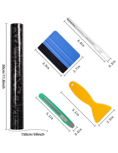 Envoltura de Vinilo Lypumso 0.3m x 1.5m Carbono Forjado