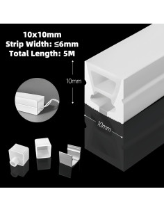 Canal LED de Silicona KSDLMPA 5M IP67 para Tiras de 6mm 2