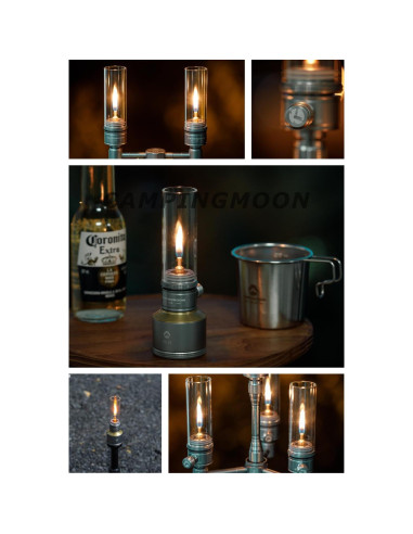 Linterna de Gas Campingmoon T-1D15 con Caja de Madera