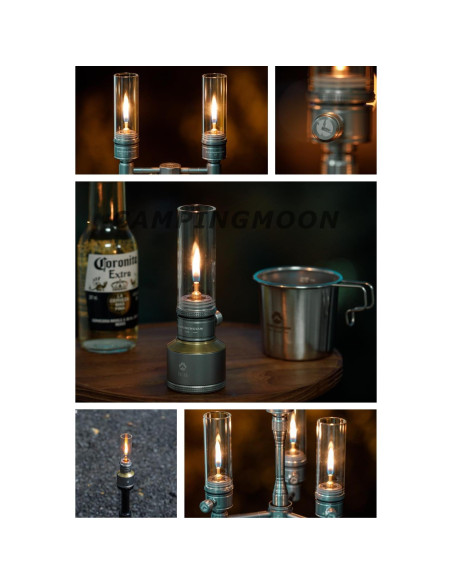 Linterna de Gas Campingmoon T-1D15 con Caja de Madera