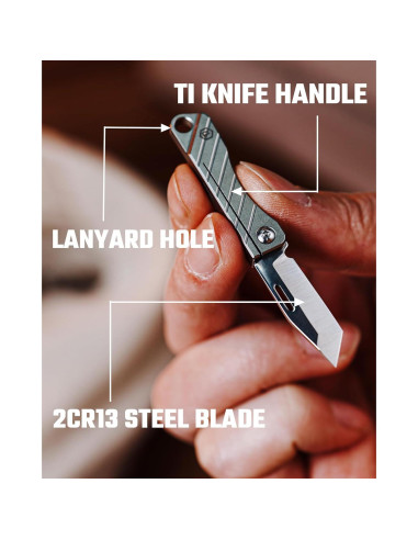 Cuchillo de bolsillo KeyUnity KK14 de titanio EDC 7.21 cm
