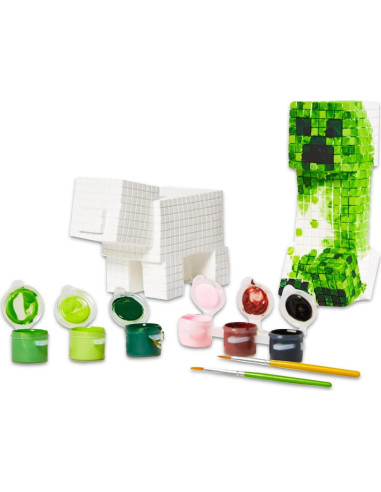 Set de Pintura DIY Minecraft - Incluye 2 Figuras y 6 Pinturas
