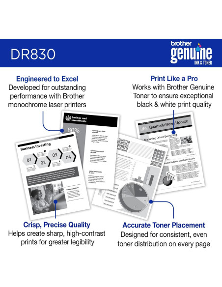 Unidad de Tambor Brother DR830 - 15000 Páginas - Alto Rendimiento