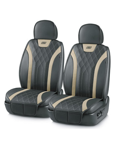 Fundas de Asiento de Coche Skechers Beige 2PCS Ajuste Universal
