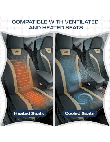 Fundas de Asiento de Coche Skechers Beige 2PCS Ajuste Universal