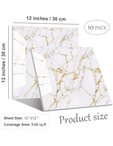 Azulejos Autoadhesivos NAEIRON Melón Blanco 30.48x30.48cm