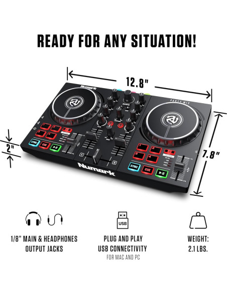 Controlador DJ Numark Party Mix II + Auriculares HF175