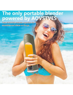 Licuadora Personal Portátil AOVSTVES 450ml USB Verde 2