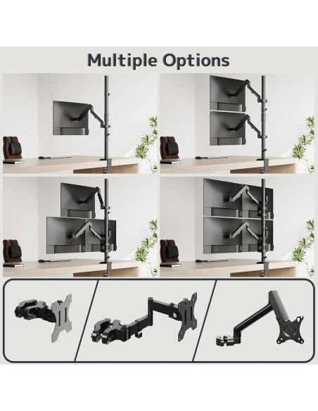 Soporte de Monitor Alto WORLDLIFT 80 cm Ajustable Negro