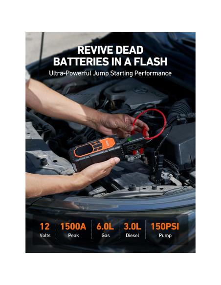 Arrancador de Batería AstroAI S8 Air Nano 1500A con Compresor