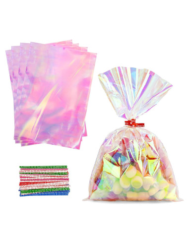 Bolsas de Celofán Iridiscentes Linsuminn 100 pcs 13x18 cm