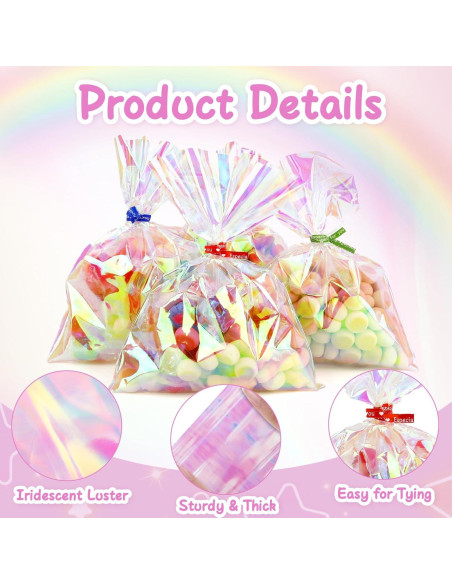 Bolsas de Celofán Iridiscentes Linsuminn 100 pcs 13x18 cm