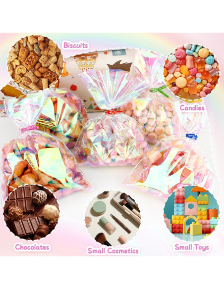 Bolsas de Celofán Iridiscentes Linsuminn 100 pcs 13x18 cm