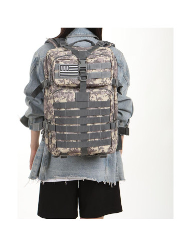 Mochila Táctica Militar THURAM 45L Impermeable Nylon Acu