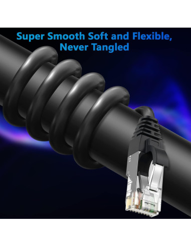 Cable Ethernet Cat 6 Adoreen 4.57m Negro RJ45 Flexible y Suave